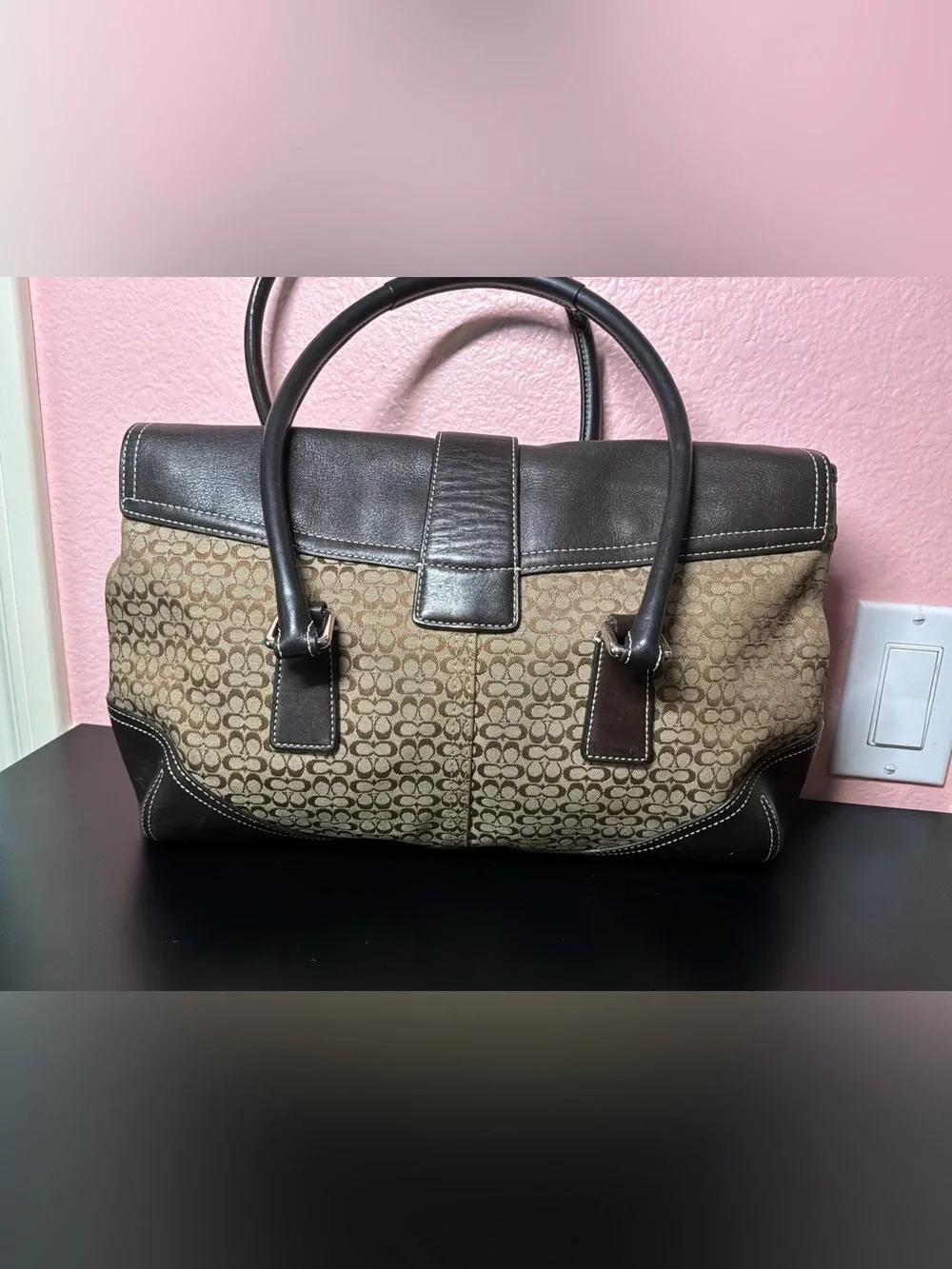 Vintage Coach SoHo Signature Flap Satchel